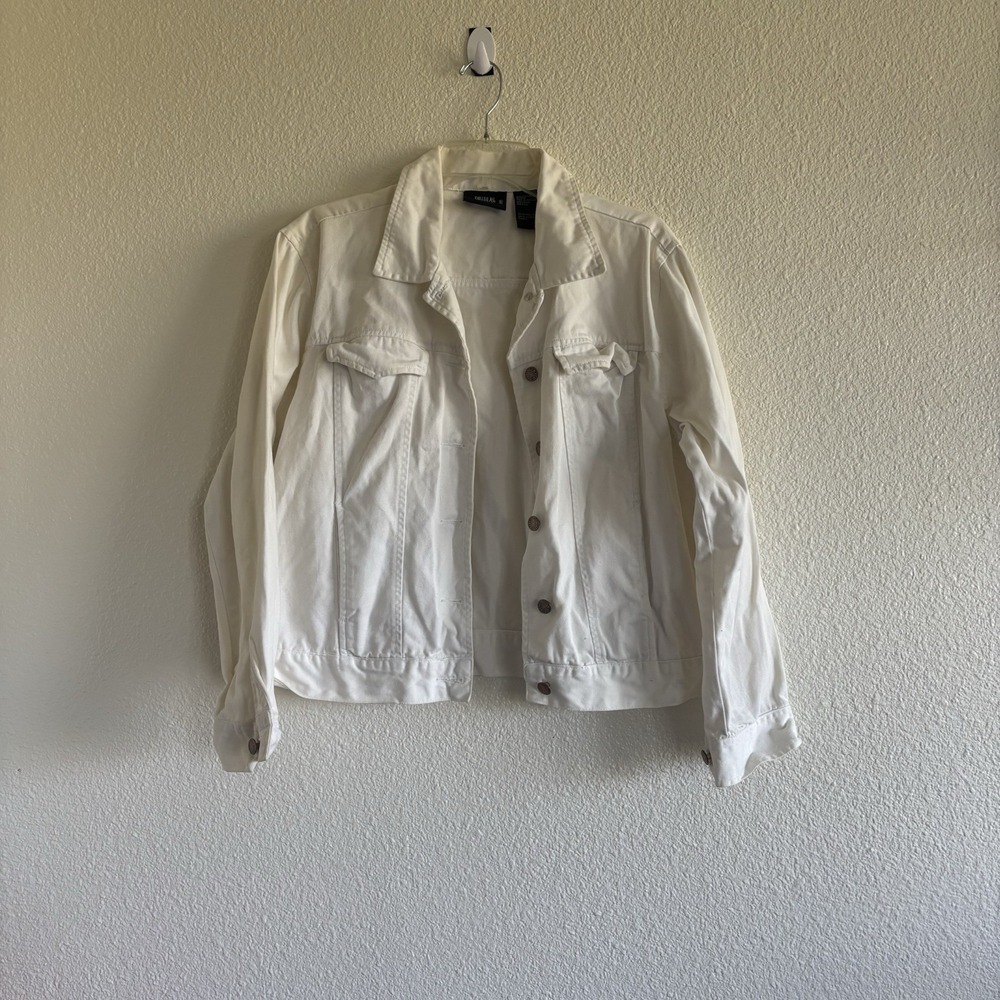 Bill Blass Jeans white denim cotton jacket size Medium
